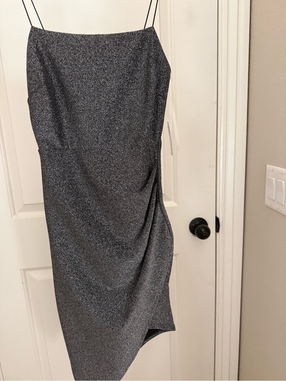 Windsor Silver Sparkle Mini Slip Dress